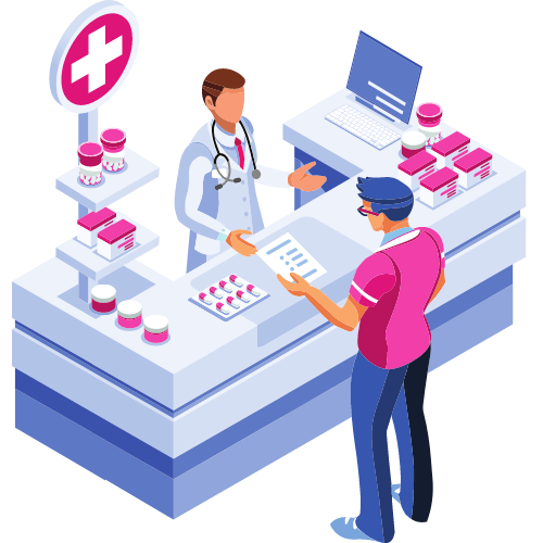 pre drug plan image cartoon image of prescription pick up